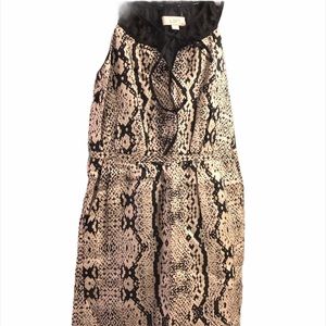 Loft Linen Black & Tan Dress